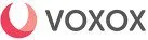 Voxox logo with red and gray design