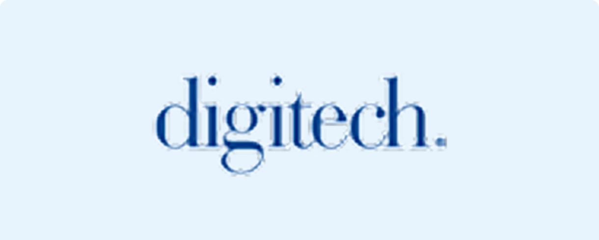 Digitech logo on light blue background