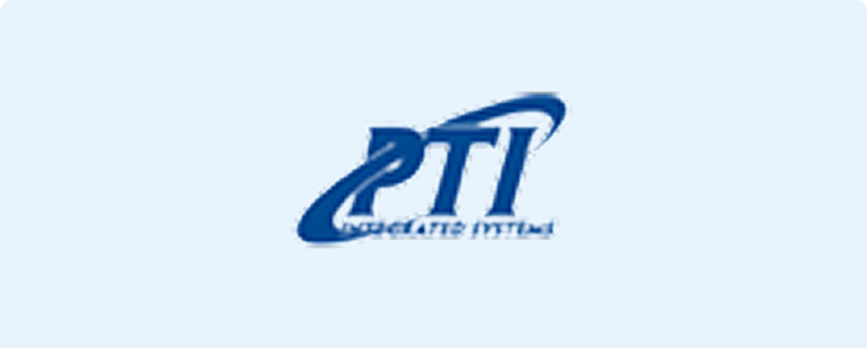 PTI brand symbol in blue color