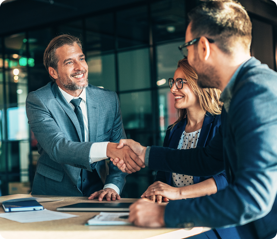 Professionals discussing business strategy