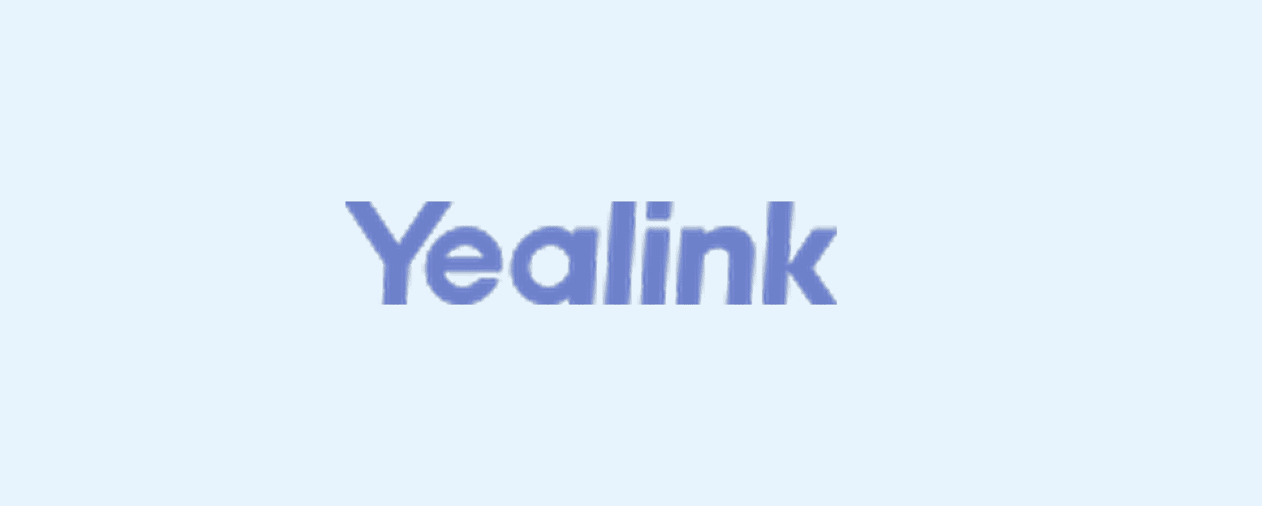 Yealink logo on light blue background