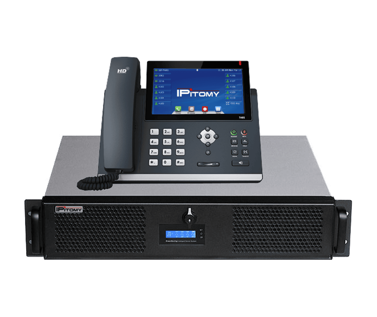 IP phone on rackmount PBX server